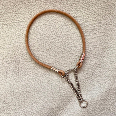Collier Chainette Cuir Rond