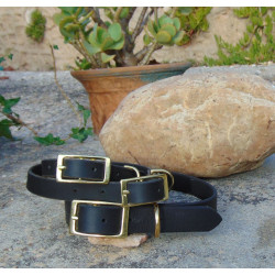 Collier Cuir Boucle Laiton
