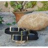 Collier Cuir Boucle Laiton