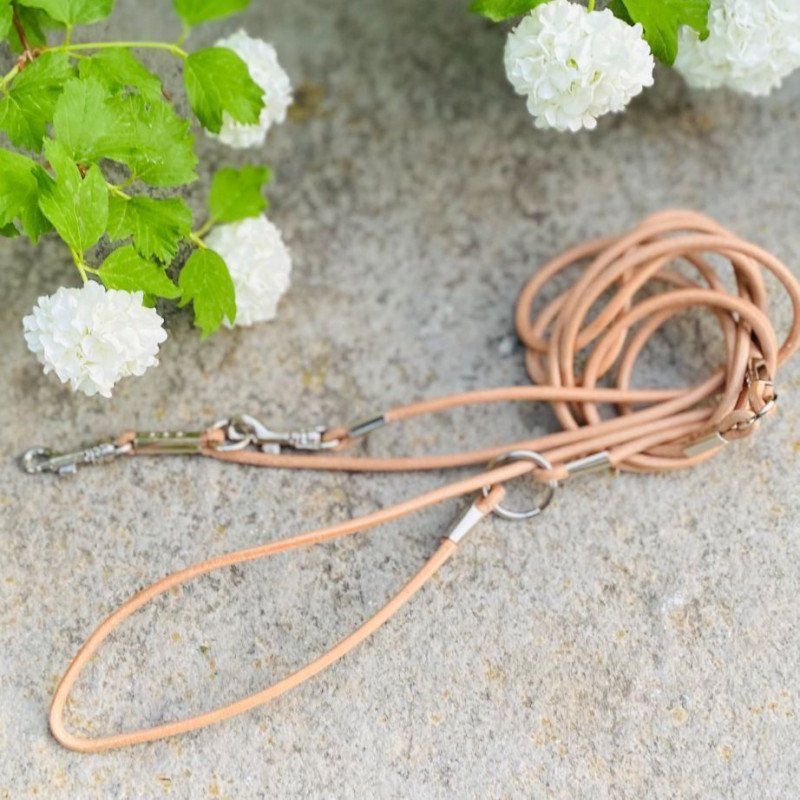 Laisse Cuir Jonc Multi Position