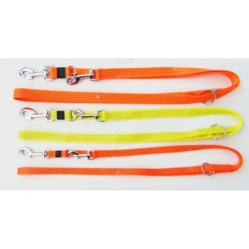 Laisse Nylon  Fluo et Phosphorescente 3 Positions